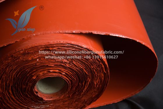 Kain Serat Kaca Lapisan Silikon tahan api Untuk Pintu Api Kekuatan Tinggi