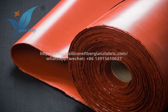 Kain Serat Kaca Lapisan Silikon tahan api Untuk Pintu Api Kekuatan Tinggi