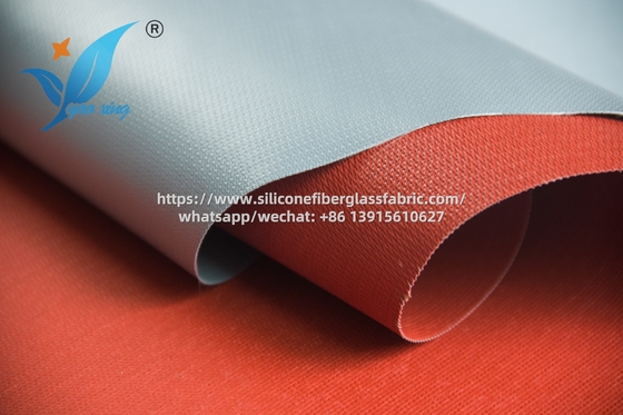 50m Industri Silikon Lapisan Fiberglass Kain 200 derajat Celcius tahan anti penuaan
