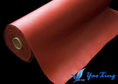 Kain Fiberglass Dilapisi Karet Silikon Tahan Api Dan Waterprof Dengan Warna Merah